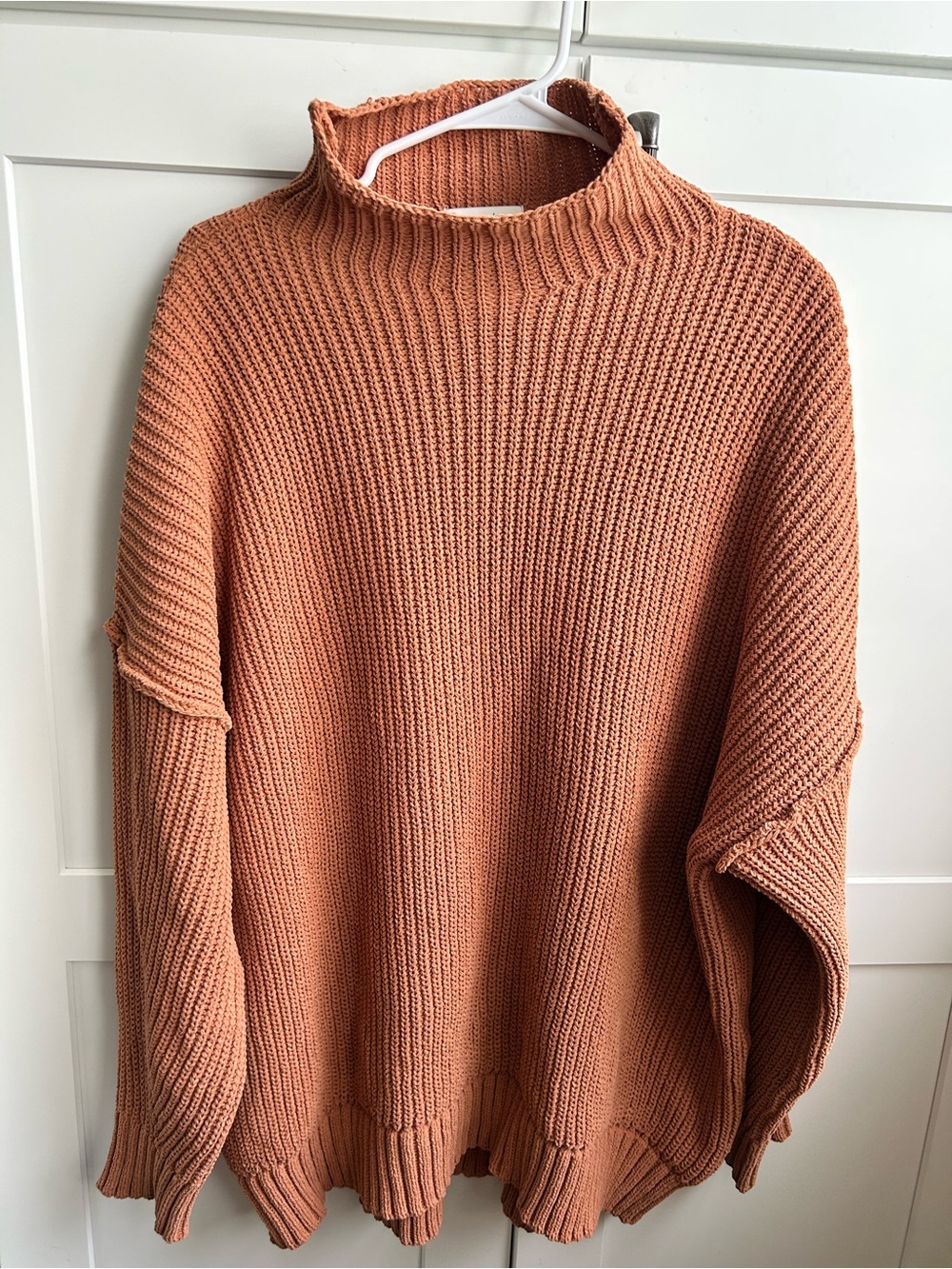 aerie Oversized Rib Knit Turtleneck Sweater - Rusty Orange